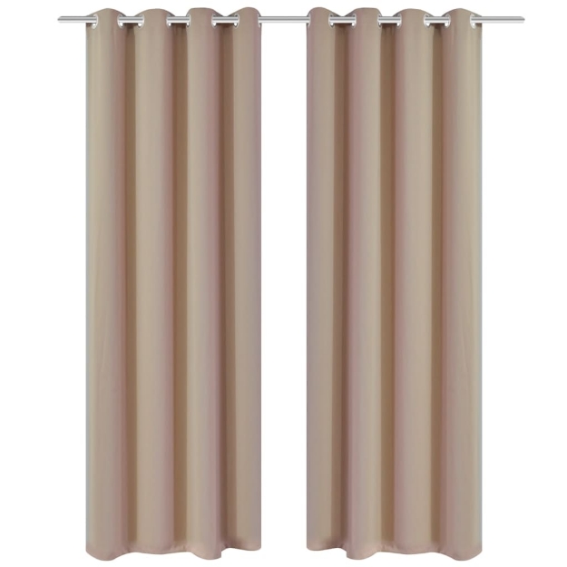 Tende Oscuranti Blackout Crema con Anelli di Metallo 135 x 245 cm 2 pz