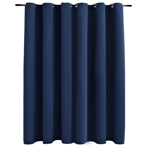 Tenda Oscurante con Anelli in Metallo Blu 290x245 cm