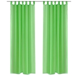 Tende Trasparenti 2 pz Verde Mela 140 x 175 cm