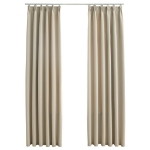 Tende Oscuranti con Ganci 2 pz Beige 140x225 cm