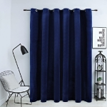 Tenda Oscurante Anelli in Metallo Velluto Blu Scuro 290x245 cm