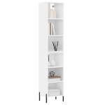 Credenza 34,5x32,5x180 cm in Legno Multistrato Bianco Lucido