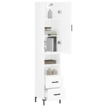 Credenza 34,5x34x180 cm in Legno Multistrato Bianco Lucido