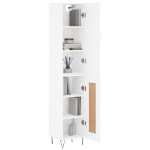 Credenza 34,5x34x180 cm in Legno Multistrato Bianco Lucido