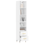 Credenza 34,5x34x180 cm in Legno Multistrato Bianco Lucido