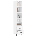 Credenza 34,5x34x180 cm in Legno Multistrato Bianco Lucido