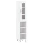 Credenza 34,5x34x180 cm in Legno Multistrato Bianco Lucido