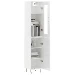 Credenza 34,5x34x180 cm in Legno Multistrato Bianco Lucido