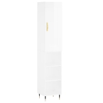 Credenza 34,5x34x180 cm in Legno Multistrato Bianco Lucido