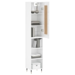 Credenza 34,5x34x180 cm in Legno Multistrato Bianco Lucido