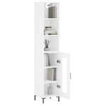 Credenza 34,5x34x180 cm in Legno Multistrato Bianco Lucido