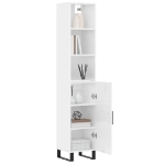 Credenza 34,5x34x180 cm in Legno Multistrato Bianco Lucido