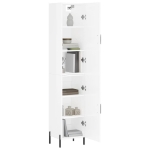 Credenza 34,5x34x180 cm in Legno Multistrato Bianco Lucido