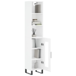 Credenza 34,5x34x180 cm in Legno Multistrato Bianco Lucido