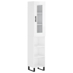 Credenza 34,5x34x180 cm in Legno Multistrato Bianco Lucido