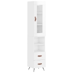 Credenza 34,5x34x180 cm in Legno Multistrato Bianco Lucido