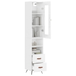 Credenza 34,5x34x180 cm in Legno Multistrato Bianco Lucido