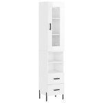 Credenza 34,5x34x180 cm in Legno Multistrato Bianco Lucido