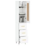 Credenza 34,5x34x180 cm in Legno Multistrato Bianco Lucido