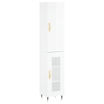 Credenza 34,5x34x180 cm in Legno Multistrato Bianco Lucido