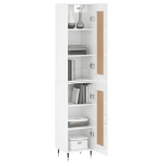 Credenza 34,5x34x180 cm in Legno Multistrato Bianco Lucido