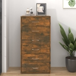 Credenza 6 Cassetti Rovere Fumo 50x34x96cm in Legno Multistrato