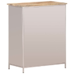 Credenza 60x35x75 cm in Legno di Mango Grezzo e Ferro