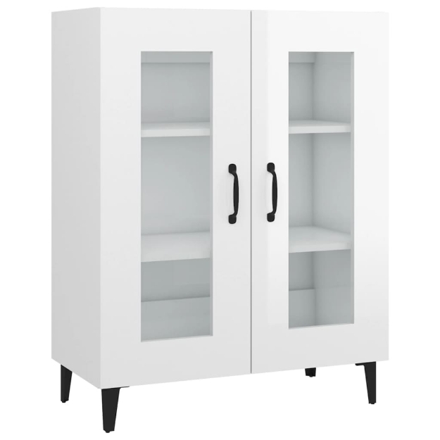 Credenza 69,5x34x90 cm in Legno Multistrato Bianco Lucido