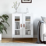 Credenza 69,5x34x90 cm in Legno Multistrato Bianco Lucido