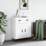 Credenza 69,5x34x90 cm in Legno Multistrato Bianco Lucido