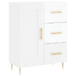 Credenza 69,5x34x90 cm in Legno Multistrato Bianco Lucido