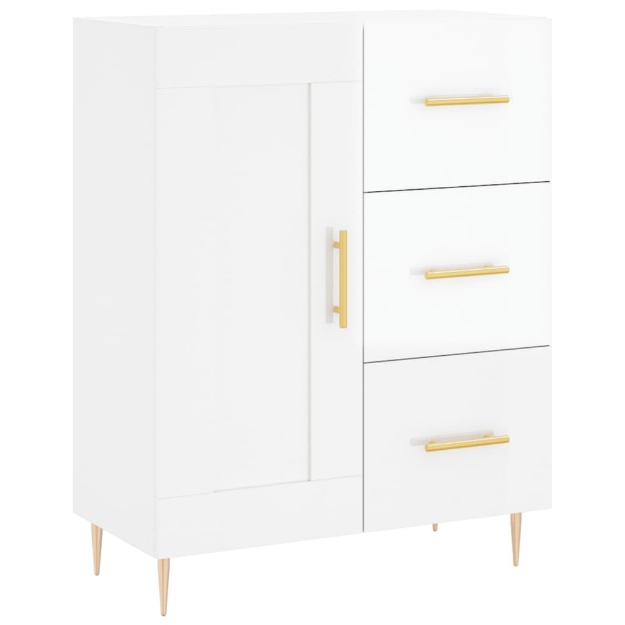 Credenza 69,5x34x90 cm in Legno Multistrato Bianco Lucido