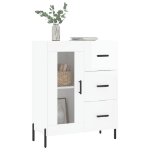 Credenza 69,5x34x90 cm in Legno Multistrato Bianco Lucido