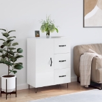 Credenza 69,5x34x90 cm in Legno Multistrato Bianco Lucido