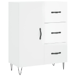 Credenza 69,5x34x90 cm in Legno Multistrato Bianco Lucido