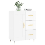 Credenza 69,5x34x90 cm in Legno Multistrato Bianco Lucido