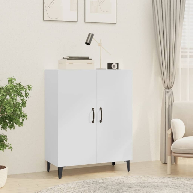 Credenza 70x34x90 cm in Legno Multistrato Bianco Lucido