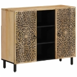 Credenza 90x33x75 cm in Legno Massello di Mango