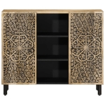 Credenza 90x33x75 cm in Legno Massello di Mango