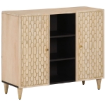 Credenza 90x33x75 cm in Legno Massello di Mango