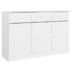 Credenza ALTA Bianca 112x35x73 cm in Legno Massello di Pino