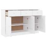 Credenza ALTA Bianca 112x35x73 cm in Legno Massello di Pino