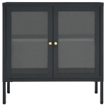 Credenza Antracite 70x35x70 cm in Acciaio e Vetro