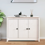 Credenza Bianca 100x35x74 cm in Legno Massello di Pino