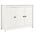 Credenza Bianca 100x35x74 cm in Legno Massello di Pino