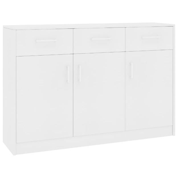 Credenza Bianca 110x30x75 cm in Legno Multistrato