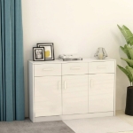 Credenza Bianca 110x30x75 cm in Legno Multistrato