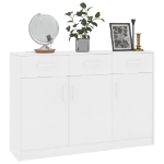 Credenza Bianca 110x30x75 cm in Legno Multistrato