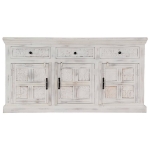 Credenza Bianca 140x40x74 cm in Legno Massello di Mango