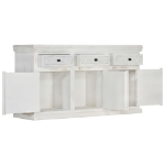 Credenza Bianca 140x40x74 cm in Legno Massello di Mango